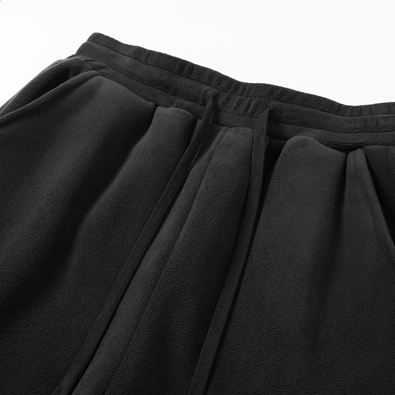 YJKVUR Unisex Winter Oversize Pants Men Women Warm Fleece Liner Drawstring Trousers Casual Comfortable Gym Sweatpants 251023