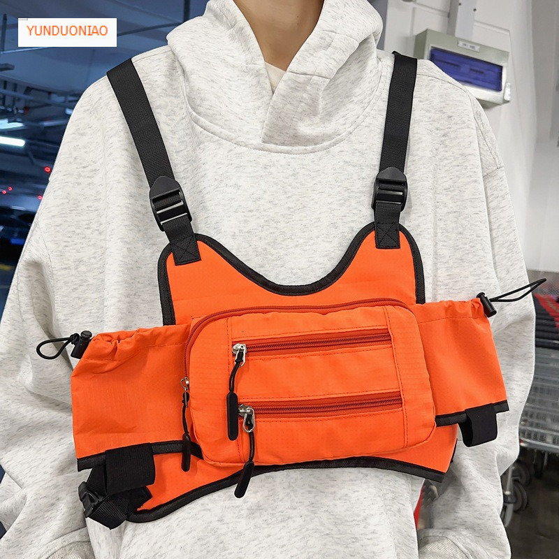 Fashion trend tactical backpack autumn and winter new personalized vest bag retro versatile vest bag couple chest bag designer bag
