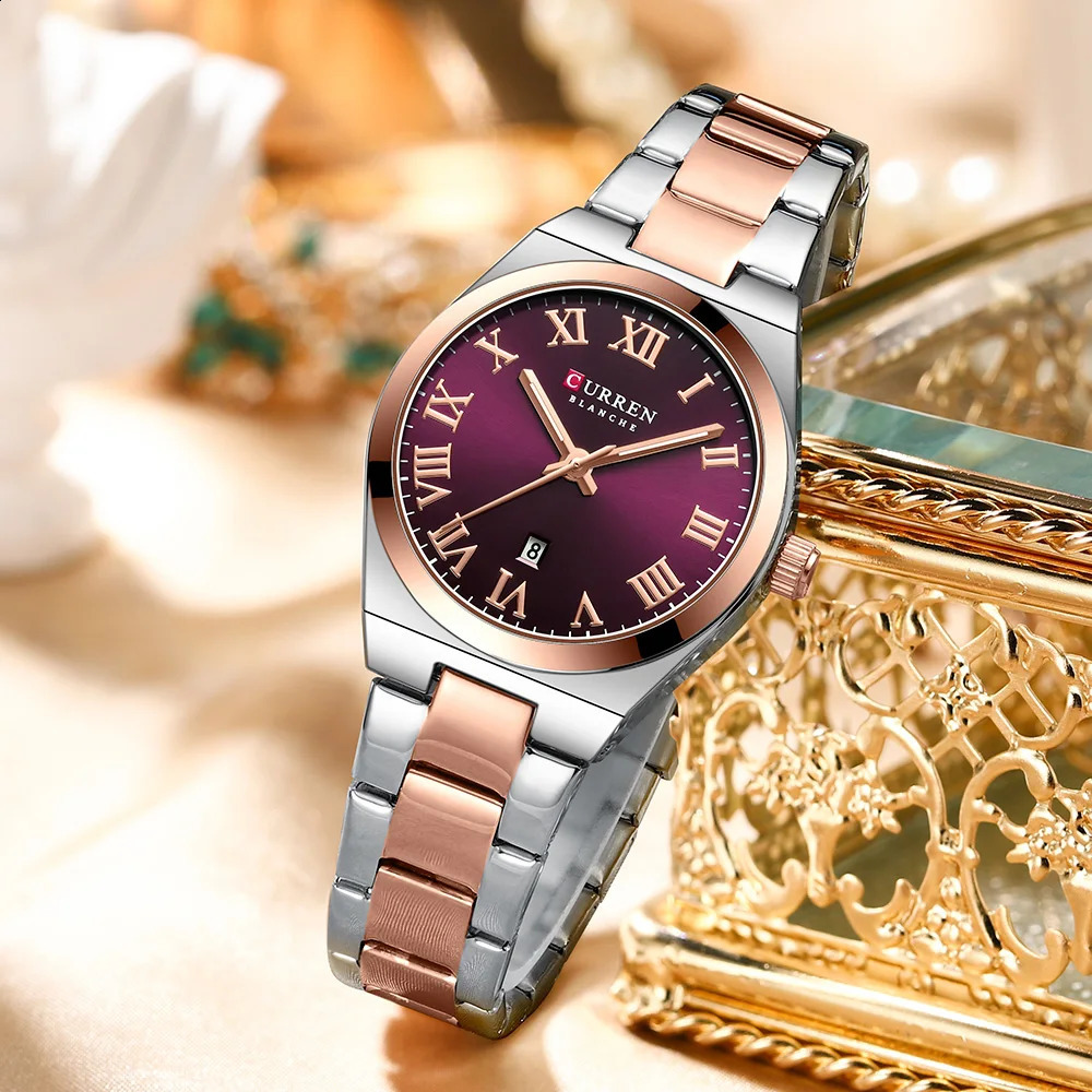 CURREN Women Watches Fashion Gold Stainless Stain Steel Ladies Watch Waterproof Quarzt Wristwatch Romatic Girlfriend Gift 251021