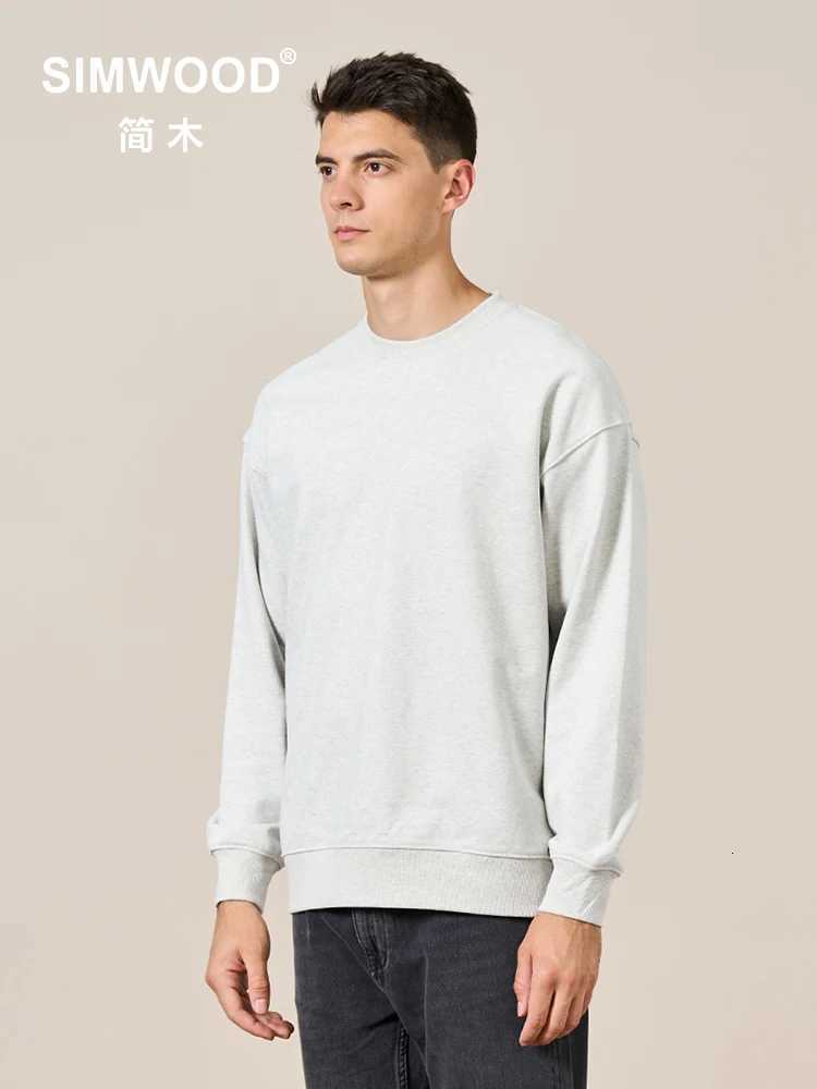 SIMWOOD 2025 Autumn New Men Casual Minimalist Sweatshirts Oversize ONeck Basic Wardrobe Essentials Plus Size Pullover SI980547T251023