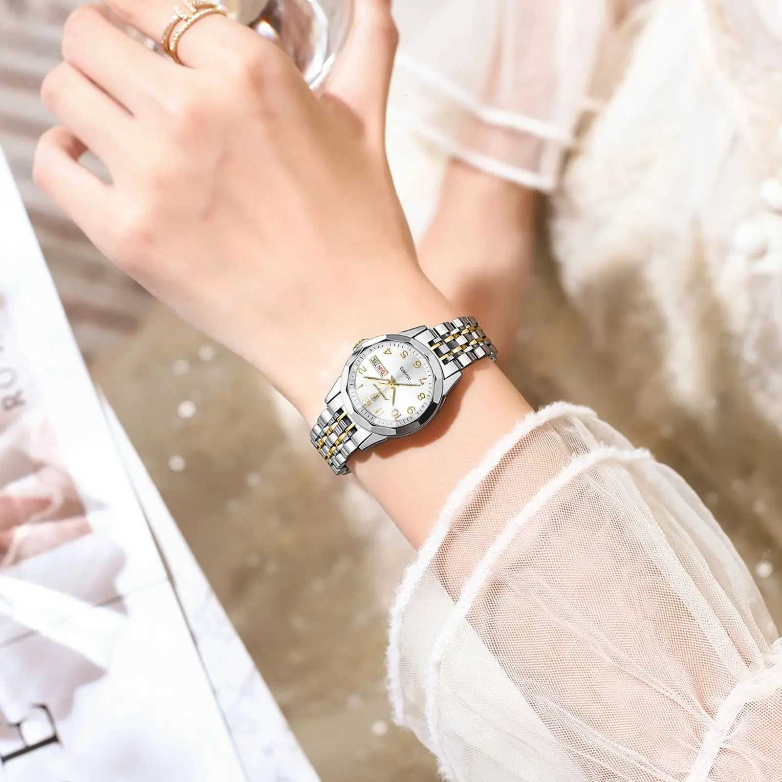 POEDAGAR Top Original Quartz Ladies Wristwatch Stainless Steel Date Week Woman Watch Waterproof Luminous Fashion Womens WatchesL251023