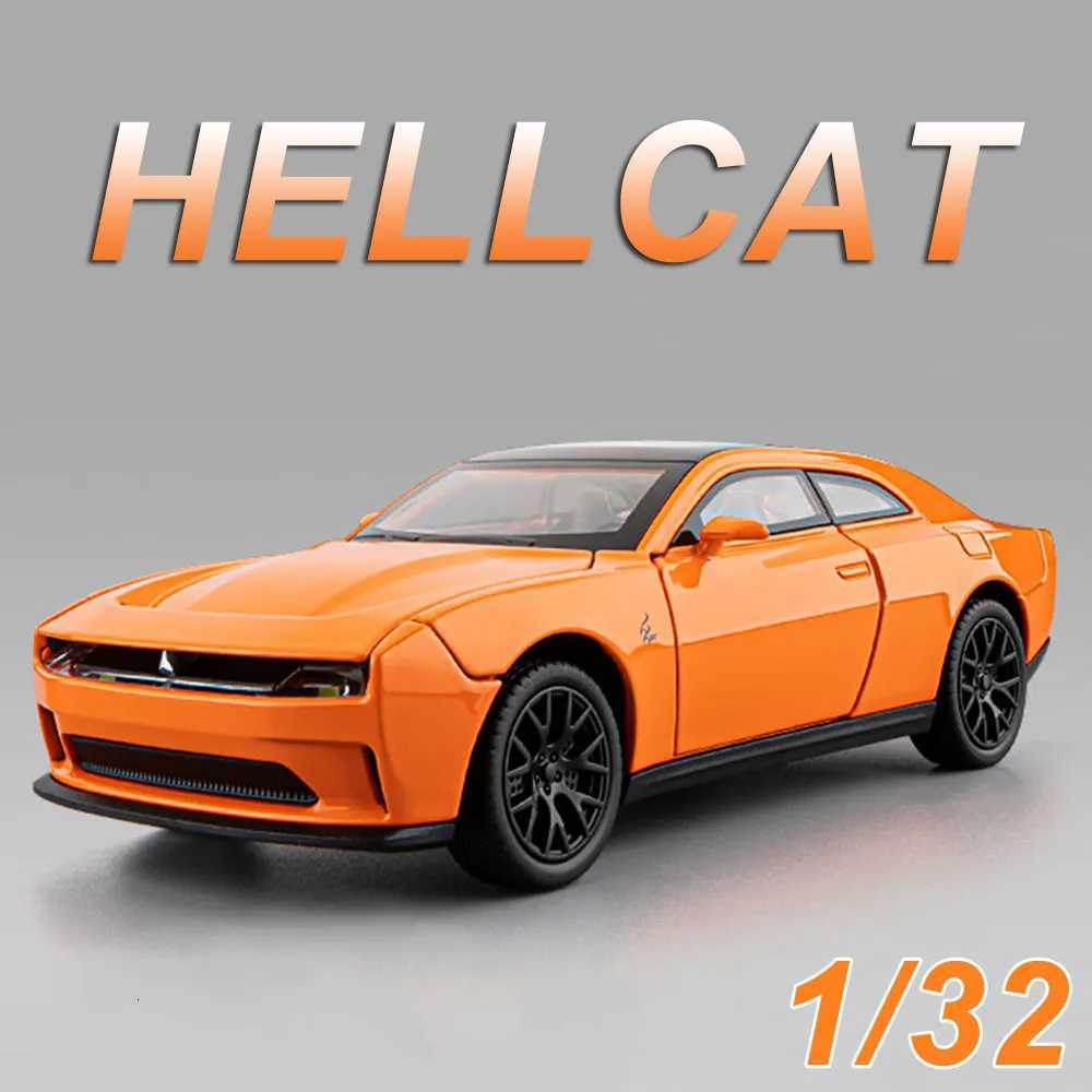132 Challenger SRT Charger Diecast Alloy Sports Car Model Toys Doors Opened Sound Light Pull Back Vehices for Kids Friend GiftT251023