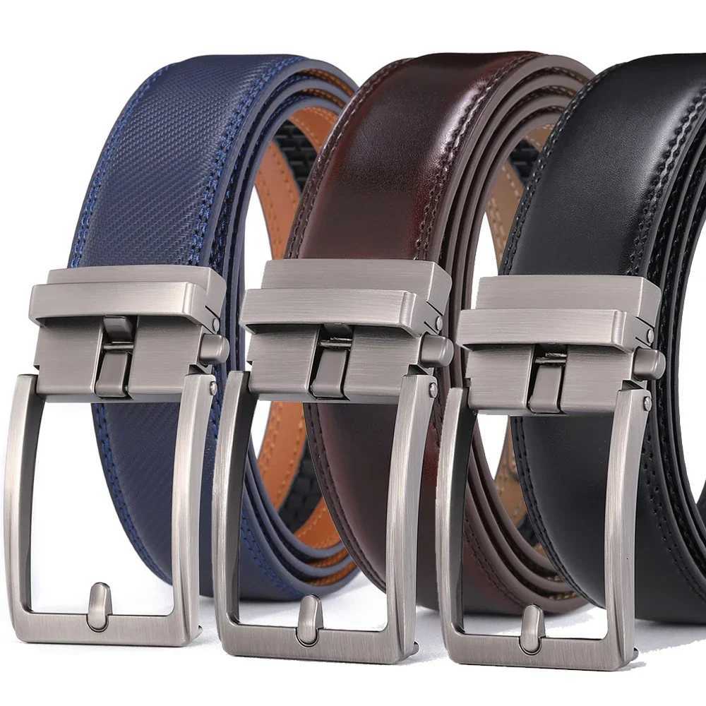 Click Belts for Men Famous Luxury Brand Designer Alloy Automatic Buckle Original Genuine Leather Mens Belt Jeans Waist StrapsXJ251023