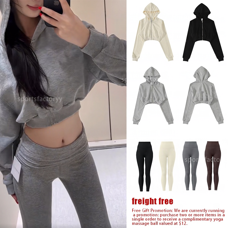 Women Yoga Clothes Zip Up Crop Hoodie Stylish Activewear Gym Sportswear Womens Fitness Apparel Designed for Comfortable Workout Sessions aloliness women clothes