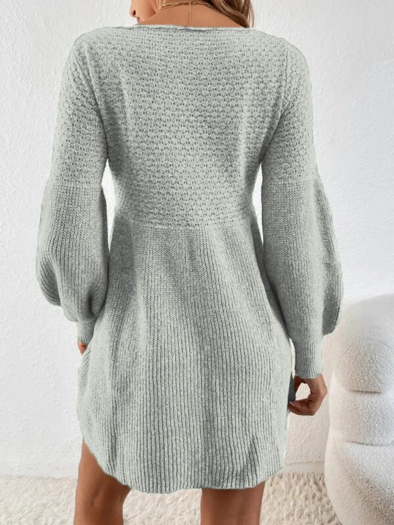 Autumn and winter type of knitted dress women waist show thin fragrance style A woman long sleeve Aline sweater la 251022
