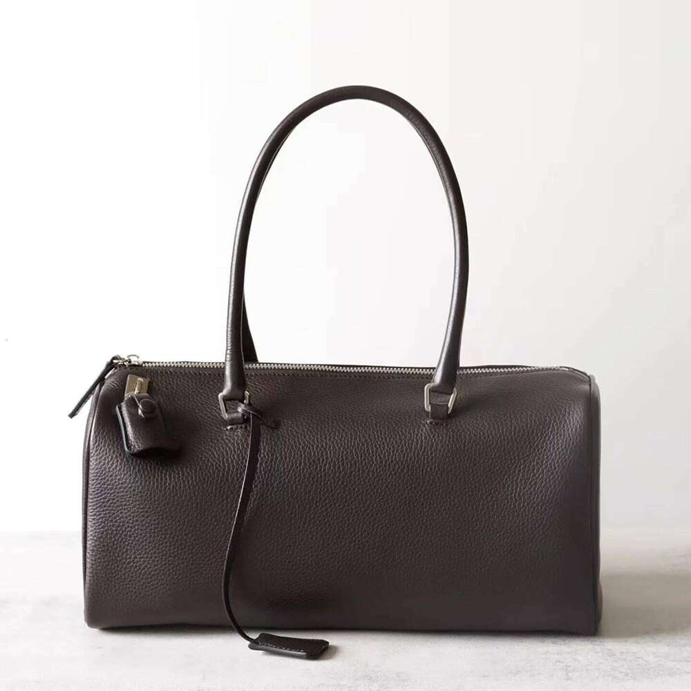 Genuine Leather Handbag Women's Bowling Bag Pillow Boston Fashion New Style Top-Grain Cowhide