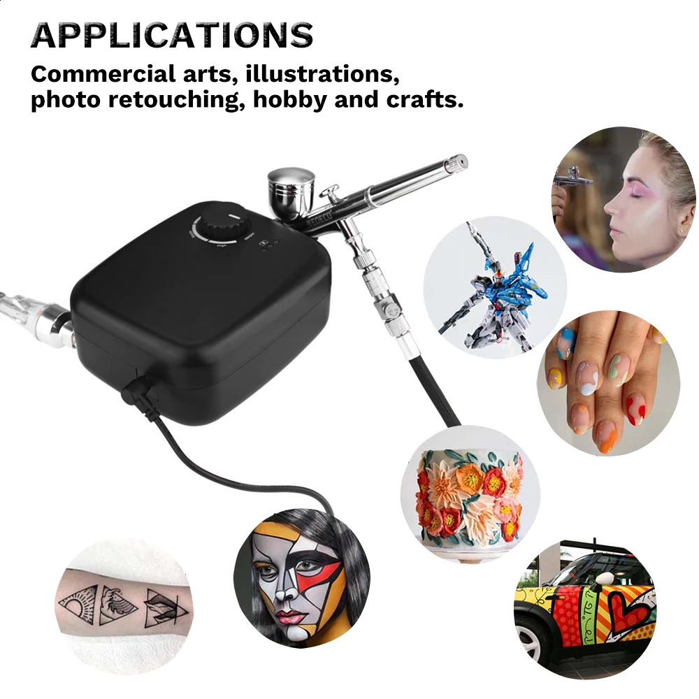 Professional Auto Stop Function Airbrush Compressor Cordless for Nail Art Makeup Tattoo Model Cake Car painting Spraying Machine 251015