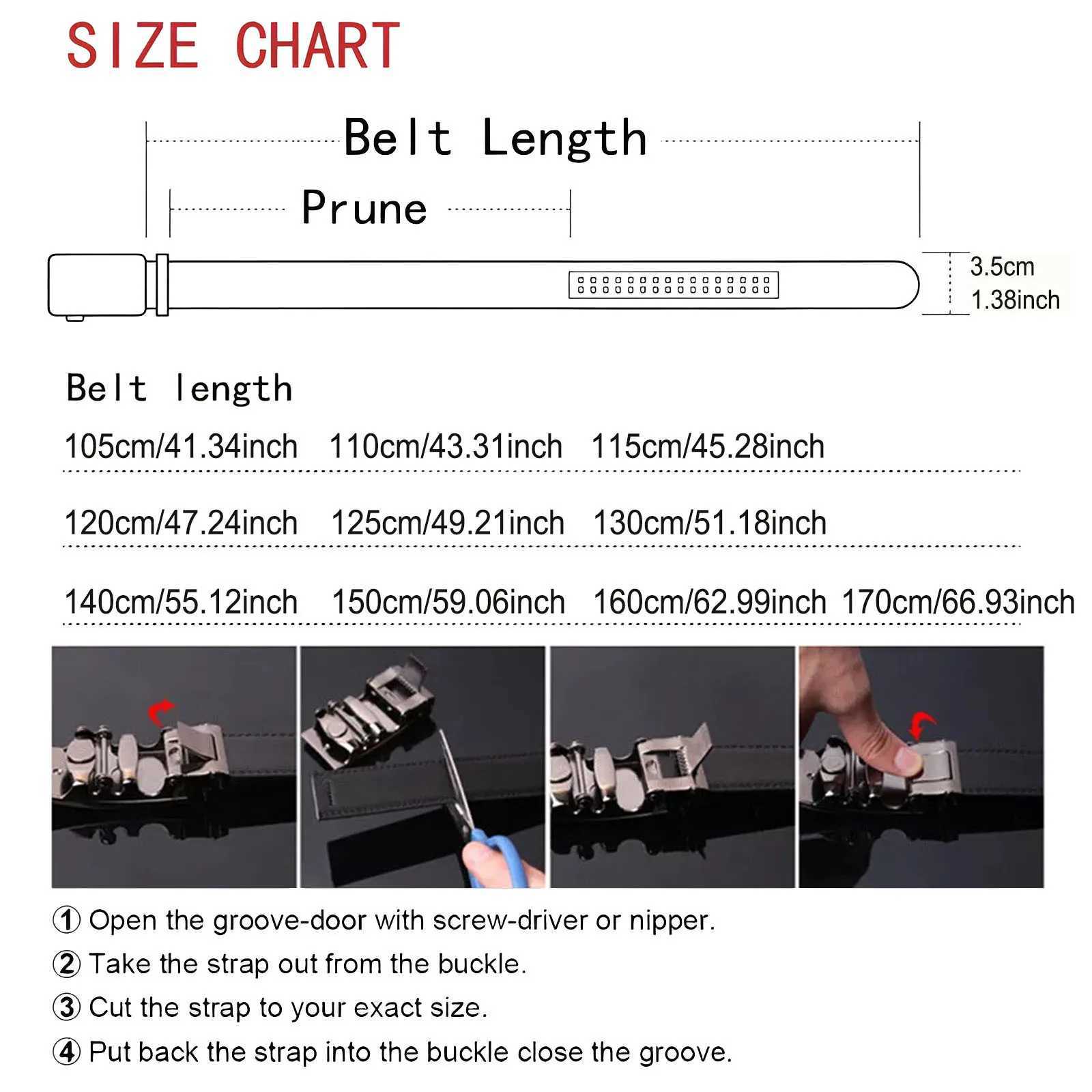 Mens Automatic Ratchet Belt with Alloy Buckle Leather Waist Straps for Business Belts for Men Plus Size 130 140 150 160 170cmXJ251023
