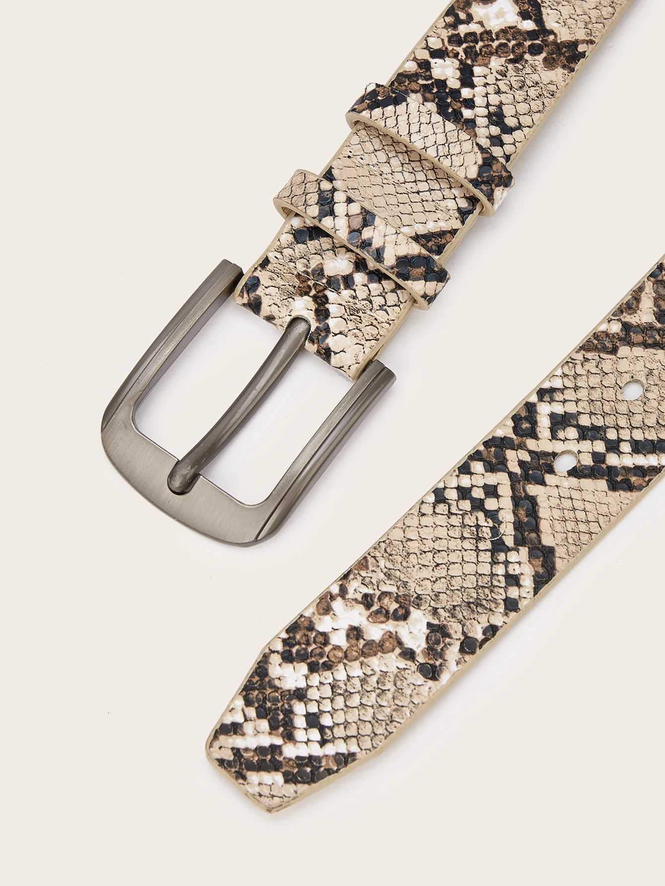 1pc mens snake print western style casual belt a versatile decorative belt for jeansXJ251023