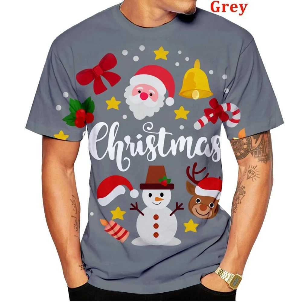 3D Digital Printed Mens and Womens Tshirt Short Sleeved Christmas Casual Breathable Santa Claus Gift Cartoon XXS6XL SizeXJ251023