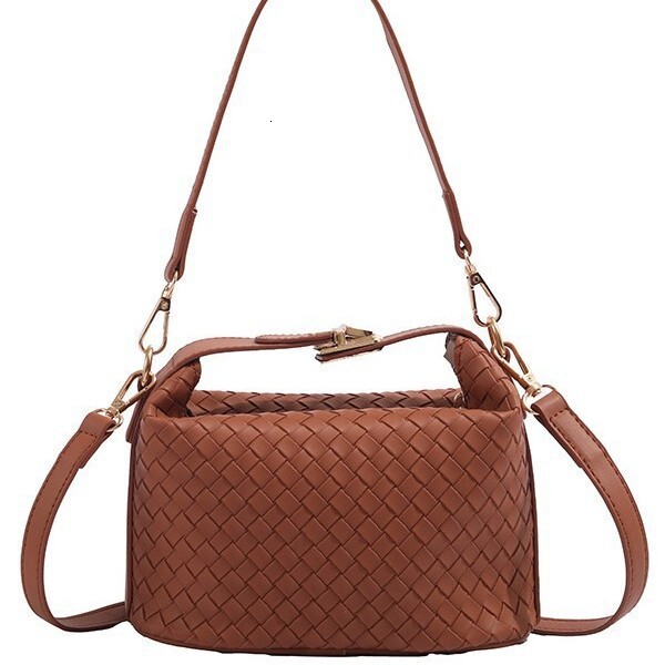 Luxury Brand Designer Bag Women's Leather Woven Small Square Bag 2024 New Autumn Winter Crossbody Shoulder Bag Niche Design Handheld Lunch Box Ba