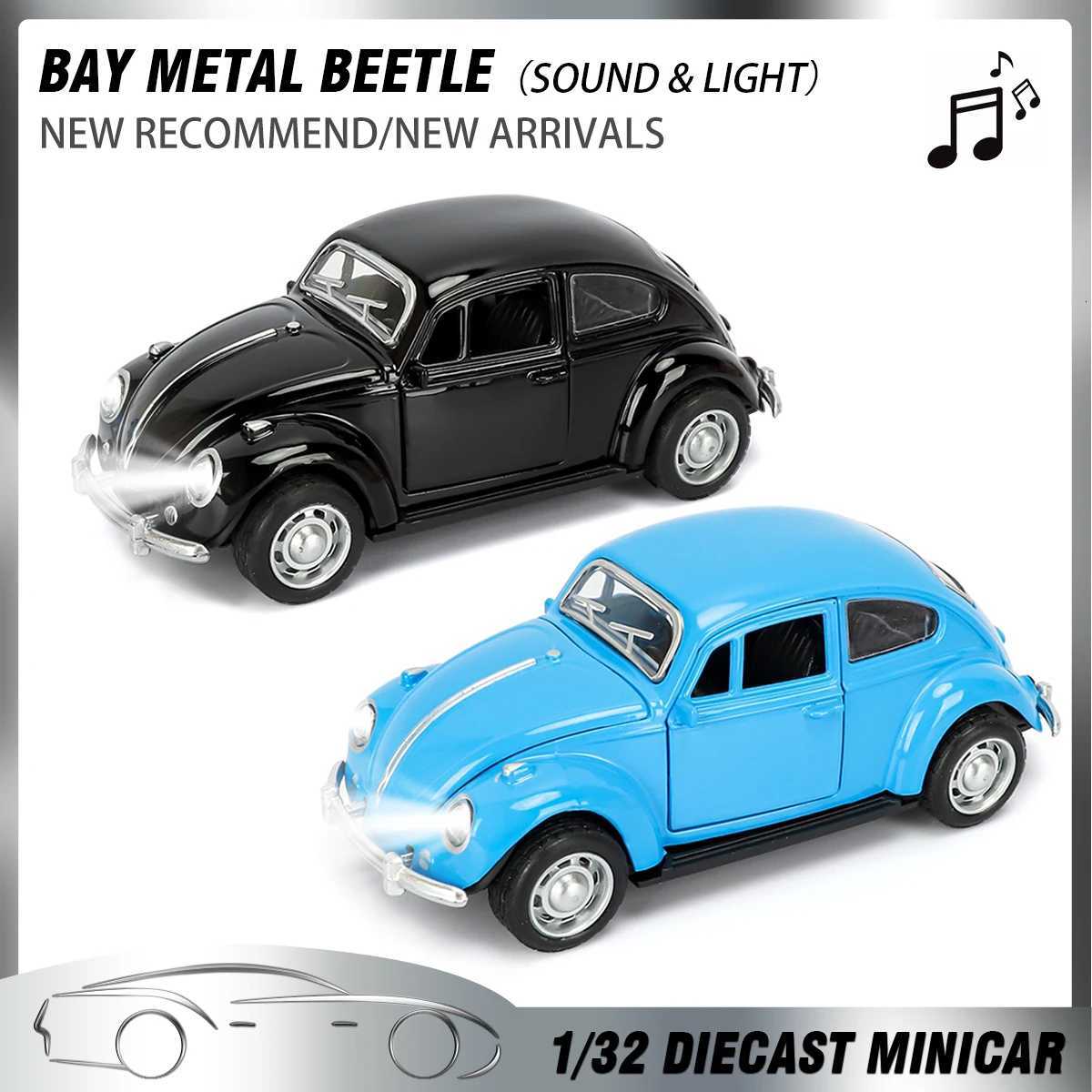 132 Retro Alloy Classic Car Model Light and Sound Pull Back Diecast Toys Vehicle Simulation car model Decor For Kids BoysT251023