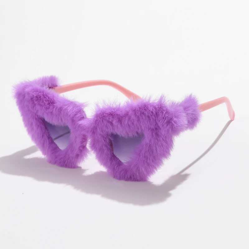 Trendy Cat Eye Sunglasses Women Men Soft Fur Velvet Kardashan Sun Glasses Ladies UV400 Shades Punk Handmade Eyewear For PartyW251023