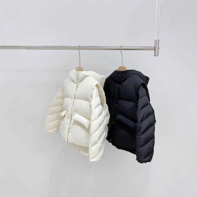 Childrens 2025 New Winter Three in One Down Cotton Jacket for Boys and Girls Hooded Thick Warm Cotton Jacket for 512 Years Old Y251023