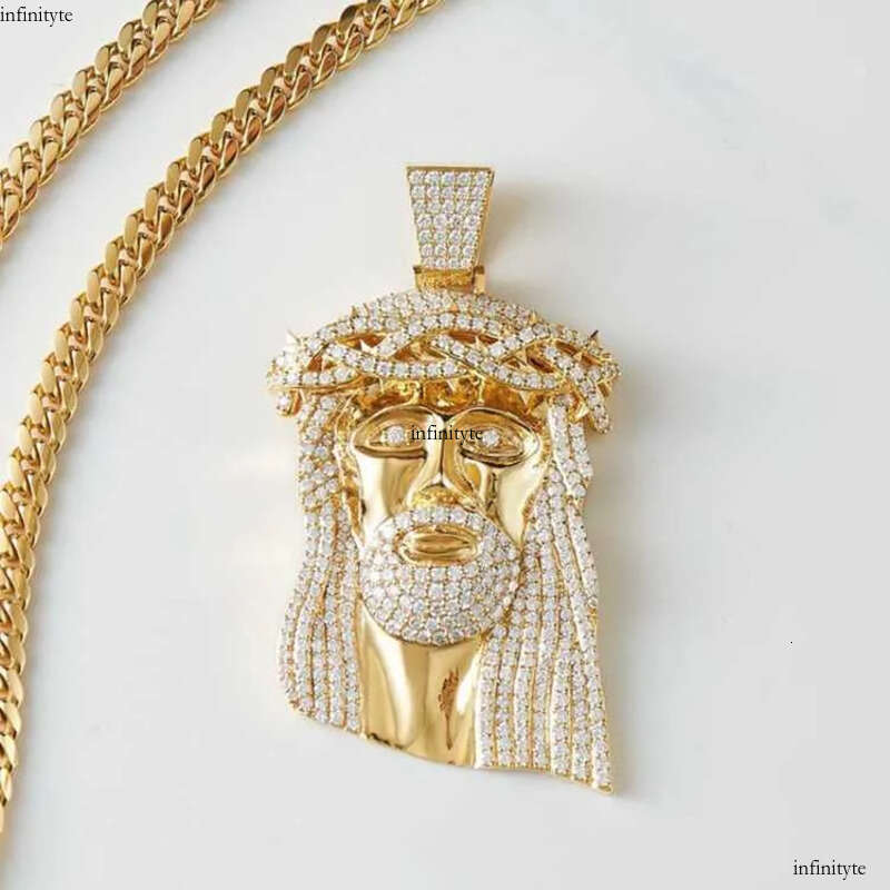 2020 Mens Sier 10k Solid Gold Iced Out Moissanite Hip Hop Jewelry Jesus Piece Charm Pendant for Necklace 111