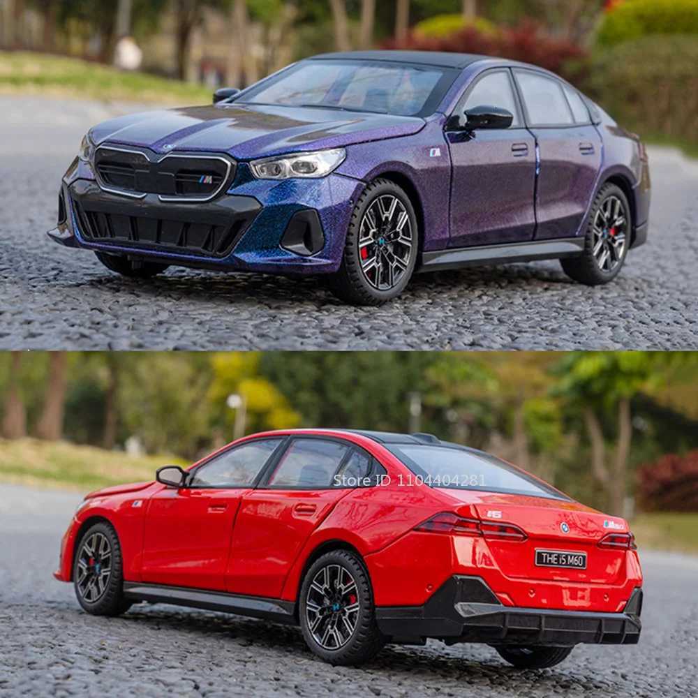 124 I5M60 X5 Alloy Models Toys Diecast Car 6 Doors Opened Sound Light Pull Back Front Wheel Steering Vehices Kids Holiday GiftsT251023