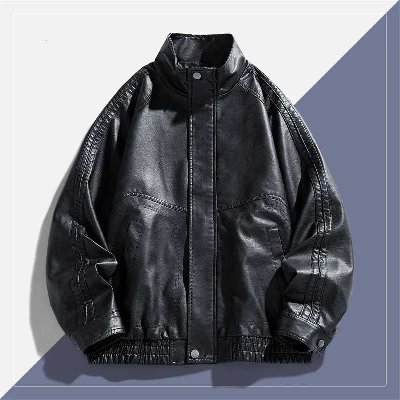 Versatile StandUp Collar Leather Jacket Retro Trendy Soft Crisp Durable Spring Autumn 2025 Collection Fashionable W251023