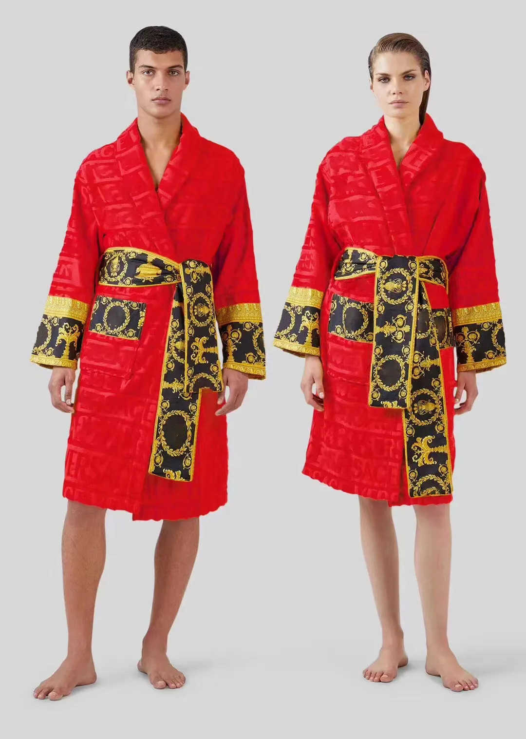 Fanjia PURe Cotton Bathrobe Absorbent Towel Material Couple Unisex AllSeason Bathrobe Long Nightgown C251023