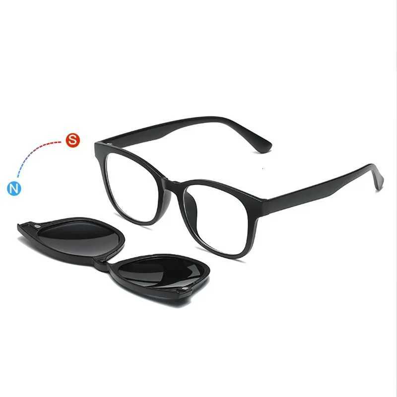6 In 1 Spectacle Frame Men Women With 5 PCS Clip On Polarized Sunglasses Magnetic Glasses Male Computer Optical 2201W251023