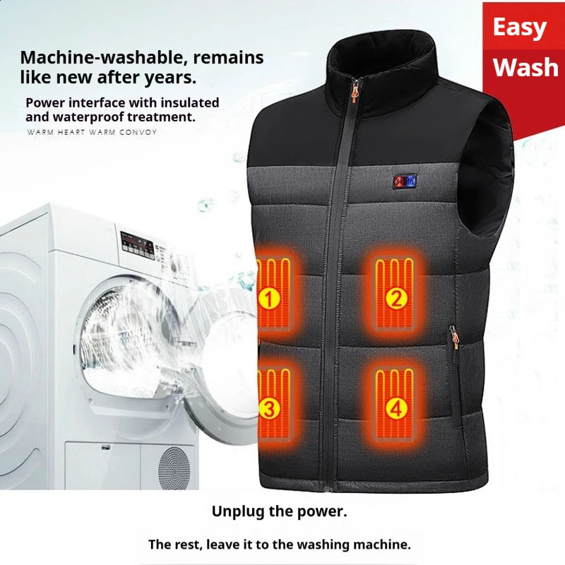 Heated Vest Unisex Charging Heating Clothing Cotton 11 Zone Constant Temperature Motorcycle Rider Gear 251023