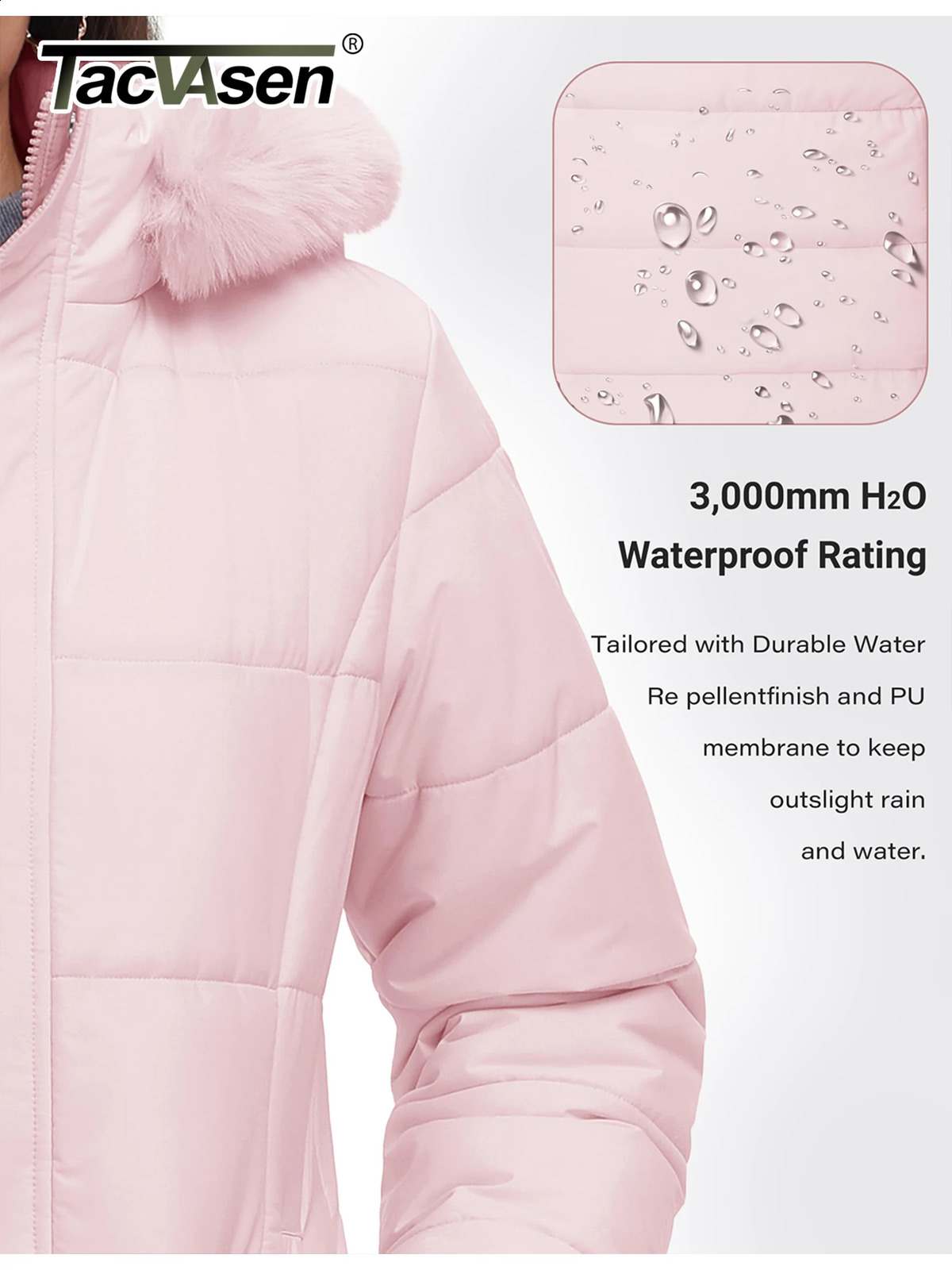 TACVASEN Womens Winter Thicken Parka Coat Warm Jacket Down Puffer Outwear with Faux Fur Removable Hood Waterproof Windproof 251022