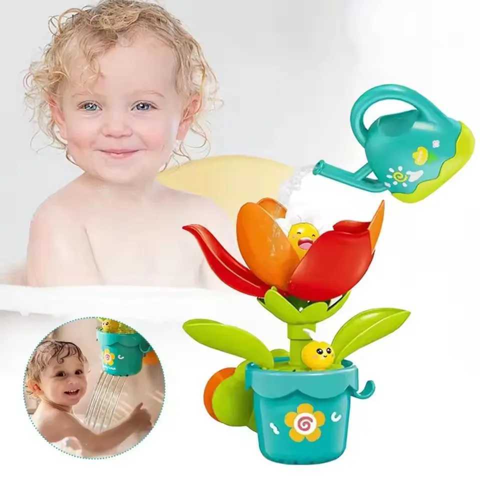 Sunflower Bath Toys Water Activated Blooming Shower Spray Fun Bath Time Interactive Water Play For Kids Baby Safe Eco Frien B5N9 J251023