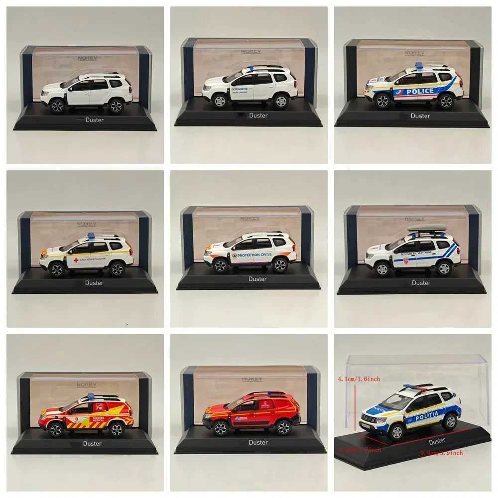 Norev 143 for DusterGendarmeriePoliceAmbulanceSecouristesPompiersFirefightersFirefighters Diecast Models Car CollectionT251023