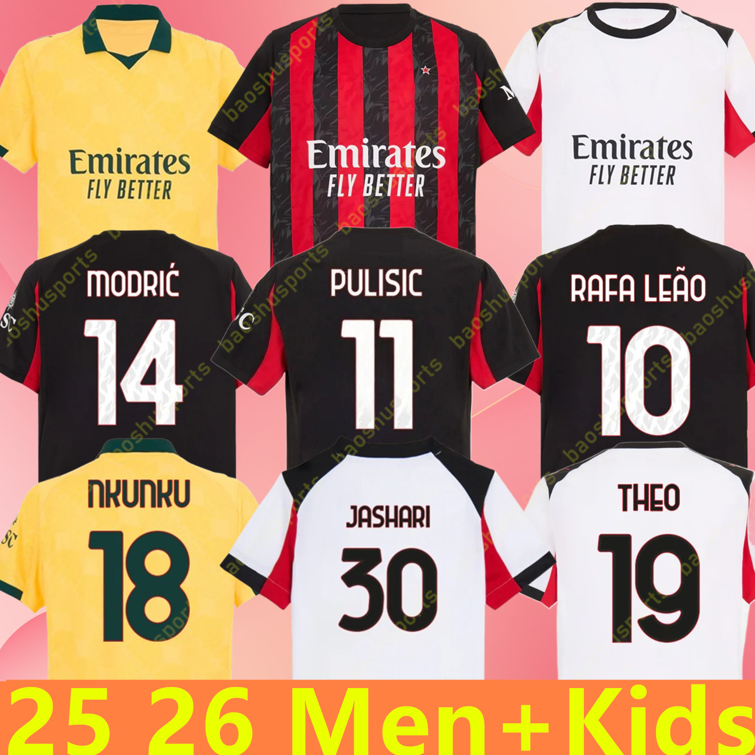 2025 2026 IBRAHIMOVIC MODRIC GIROUD Soccer Jerseys 25 26 PULISIC THEO NKUNKU REIJNDERS Shirt ROMAGNOLI RAFA LEAO S.CASTILLEJO JASHARI LOFTUS-CHEEK Football uniform