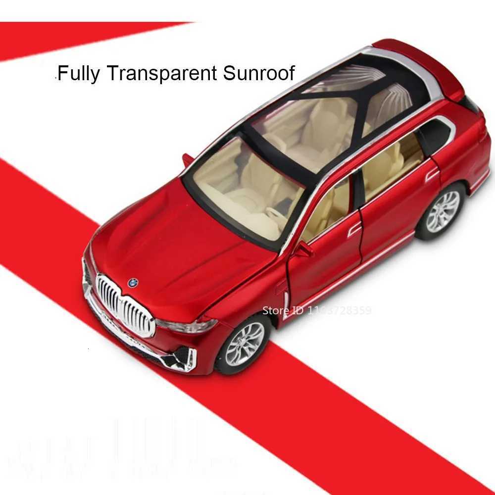 132 Scale X7 X5 Toy Car Models Alloy Diecast Miniature Models Sound Light Doors Opened Pull Back Ornament Vehicles Child GiftsT251023