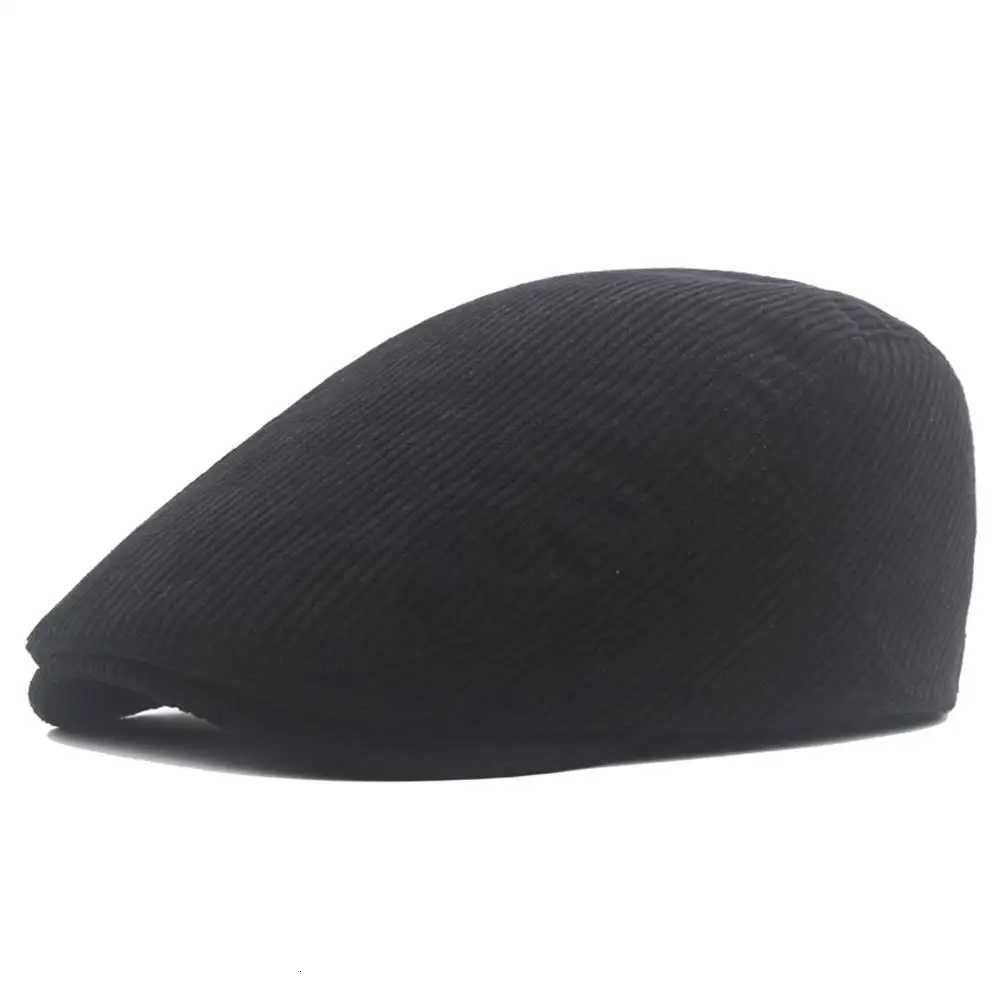 Drop Ship 2023 Autumn and Winter Corduroy Man Ivy Dad Casual Newsboy Hat Wen Big Size Beret 5660cmW251023