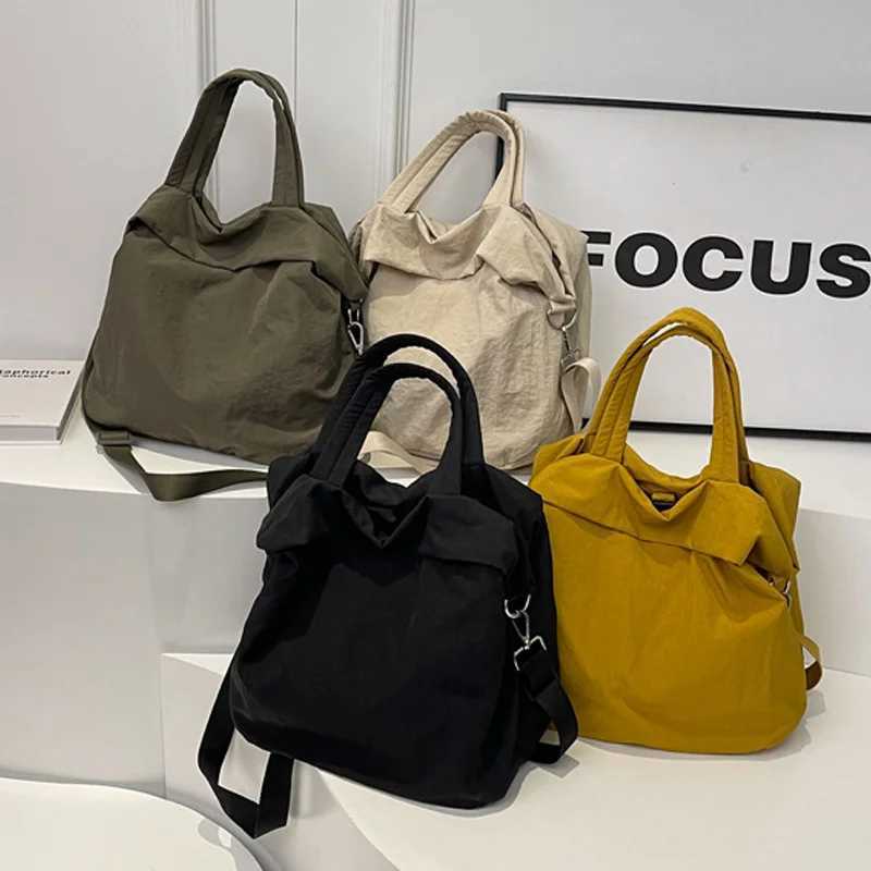 New Korean Womens Shoulder Bags Fashion Lightweight Crossbody Bag Large Capacity Nylon Shopping HandbagL251023