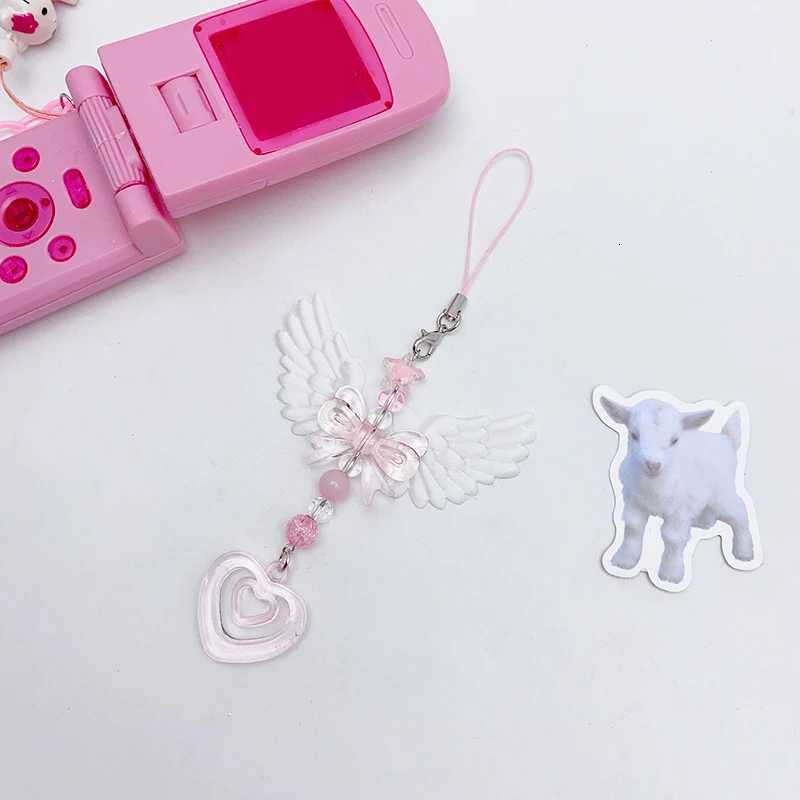 Sweet Wings Bow Heart Mobile Strap Phone Pendant Chain For Girls Women Fashion Lovely Keychain Bags Decorative Accessories Gifts V251023