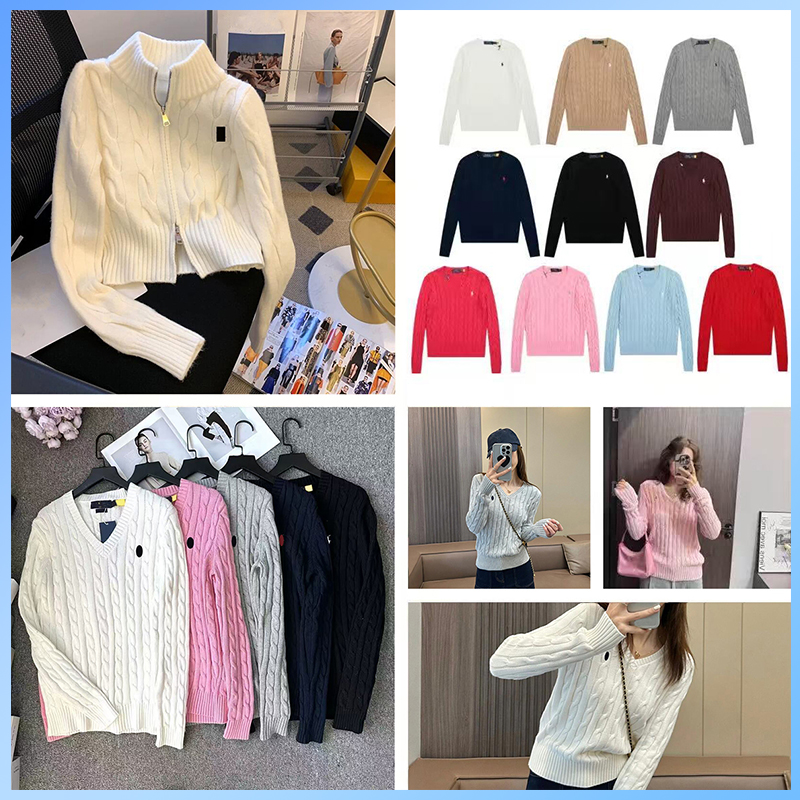 Polo ralphauren sweater women sweater designer sweater pullover half zipper luxury casual small horser jumper autumn wool women hoodie chandail cardigan pull