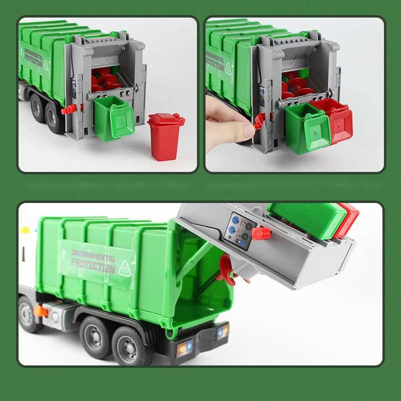 New Children Toys City Garbage Truck Model Diecast Plastics Garbage Sorting Sanitation Vehicle Car Sound Light Kids Xmas GiftsT251023