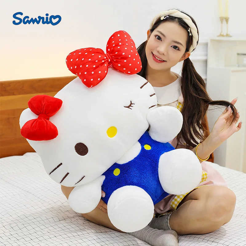 Sanrio 35cm Cartoon Hello Kitty Doll Hello Kitty Doll Pillow Plush Toy Christmas Event Gift KT Cat Large Doll Girl Gift H251205