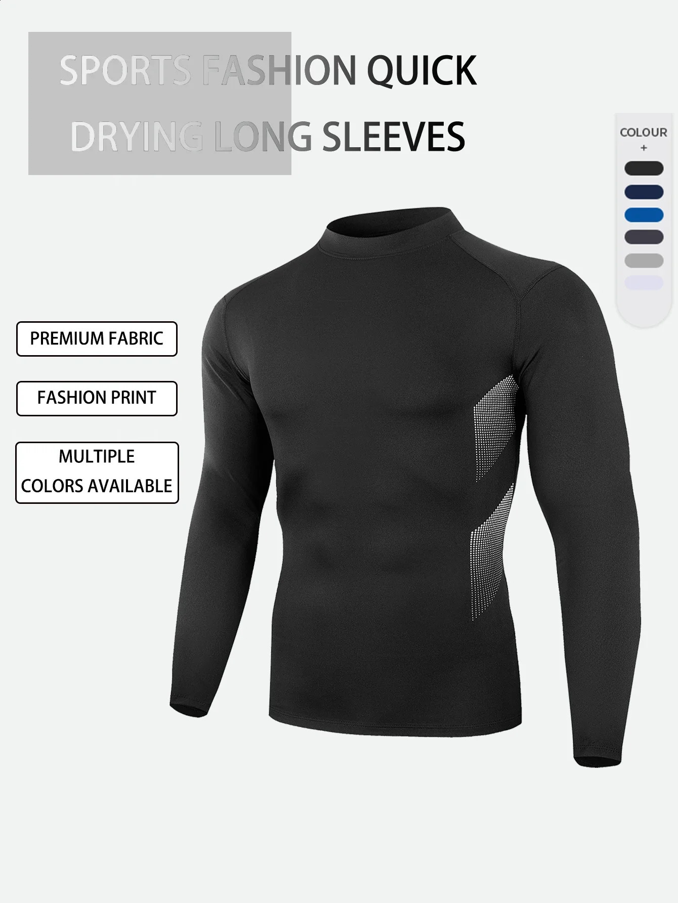 Mens autumn and winter quickdrying basketball football tightfitting clothes sports Tshirts running tops 251023