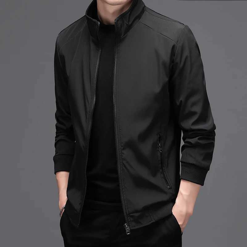 Man Office Business Jacket Classic Stand Collar Zipper Outerwear Male Outerwear Business Jacket Spring Autumn Men Casual Jackets W251023