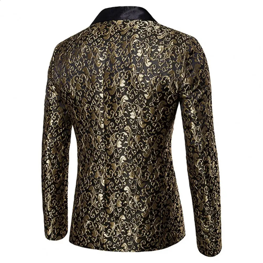 y Men Jacquard Single Button Slim Fit Turndown Collar High Quality Wedding Banquet Jacket Coat 251023