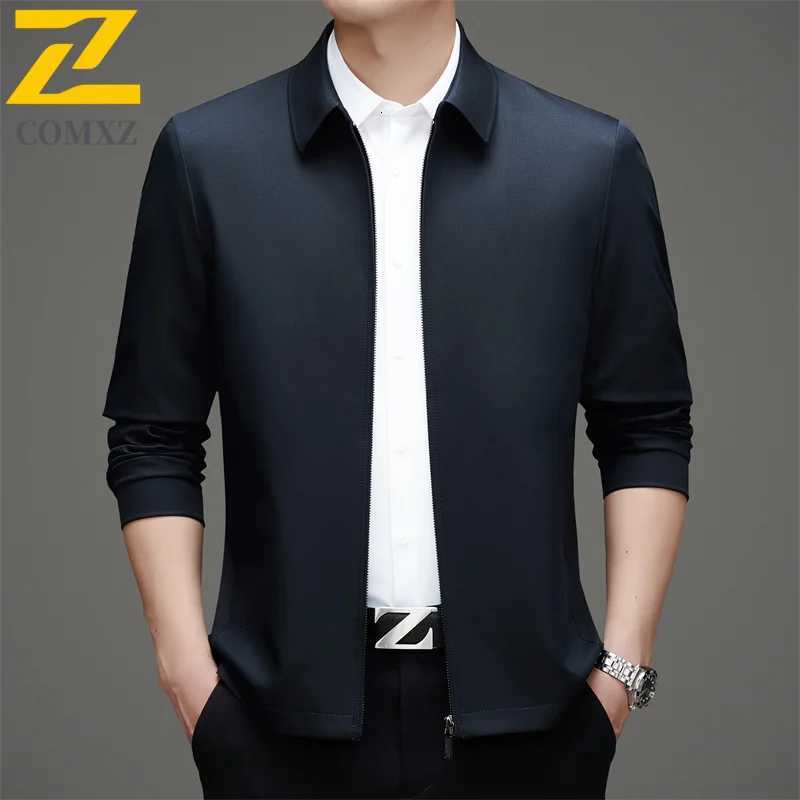 Comxz Men Lapel Jacket Business Casual Light Luxury Golf Travel Wedding Slim Fit Coat Spring Autumn Outerwear Lightweight Blazer W251023