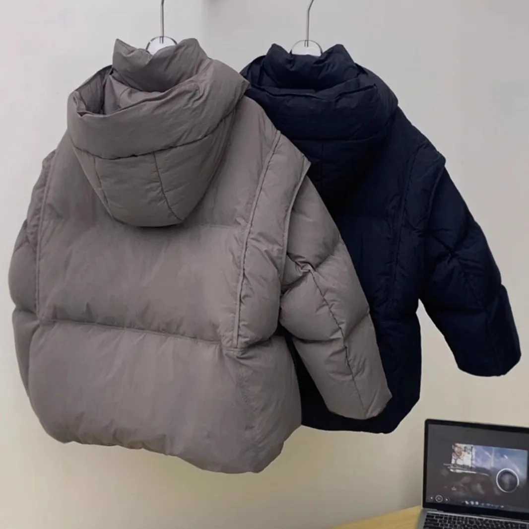 Coat Twopiece Effect Down Cotton Coat New Boys Children Korean Loose Casual Winter Thicken Warm Soft Comfortable Y251023