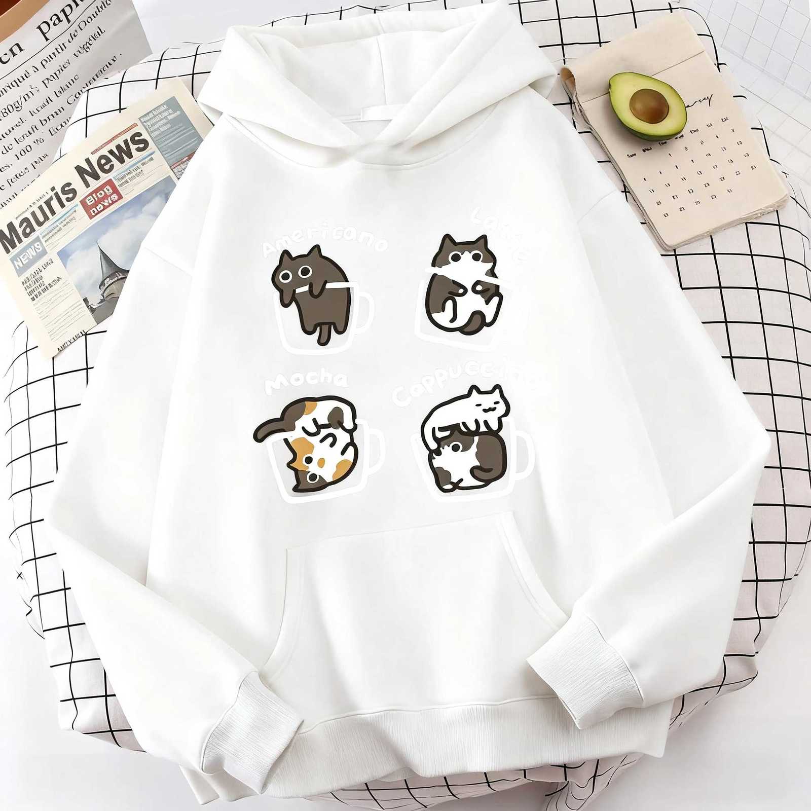 Five Little Cats Playing in The Cup Autumn Hoodies Mens Women Street Harajuku Sweatshirt Daily Hoody Fashion Winter ClothingT251023