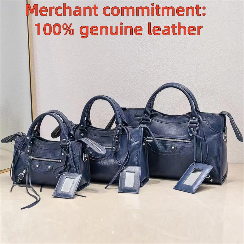 Fashion handbags LE CITY tote bag Luxury Designer bags Womens mens genuine leather rivet Motorcycle bag high quality suede crossbody Shoulder bag lady travel bag