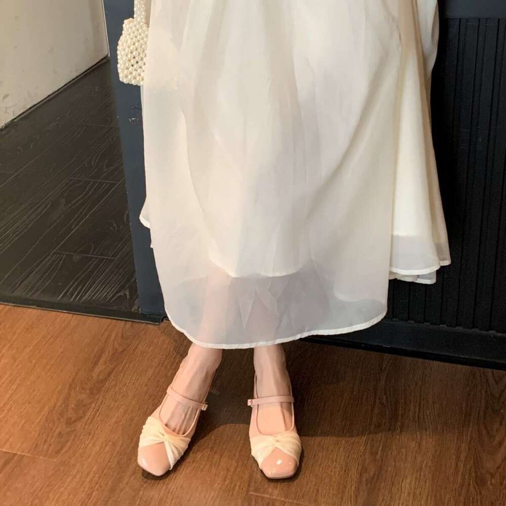 2025 Fairy Style Gentle Evening with Designer Shoe Hidden Wedge Closed Toe Half Slippers for Women Outdoor Slip-On Single Shoes