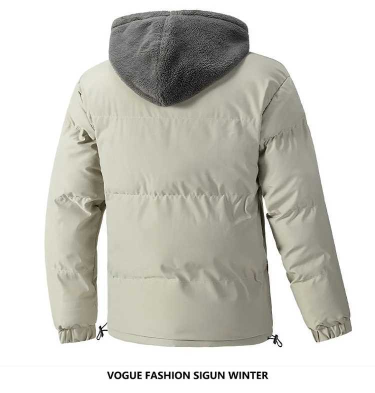 Winter new thick plus size warm mens fake twopiece trendy cotton jacket with loose zipper and casual cotton jacket for men W251023