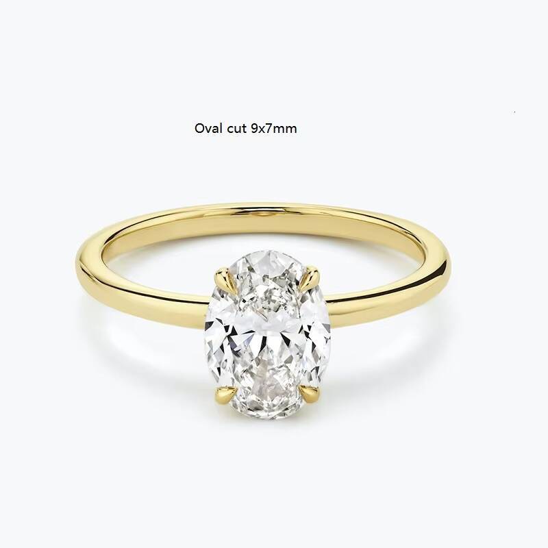 Starsgem Fancy Shape Moissanite 2ct 3ct Size Solitaire Setting 14k Solid Gold Moissanite Diamond Engagement Ring