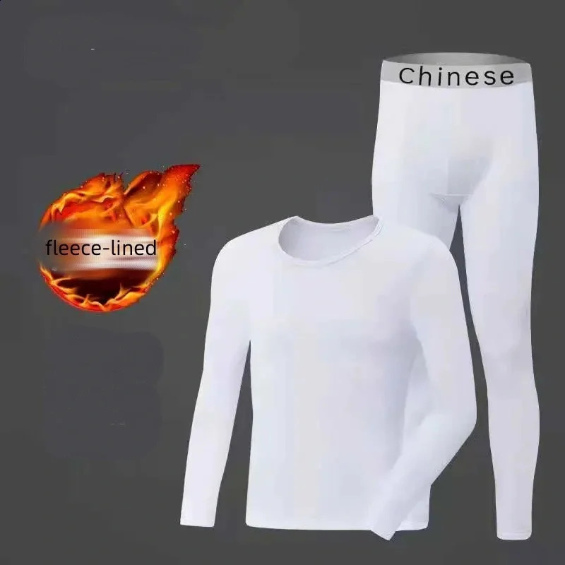 Mens AutumnWinter Warm Underwear Pants Set Sports Basic Long Sleeve Home Elastic Base 251023