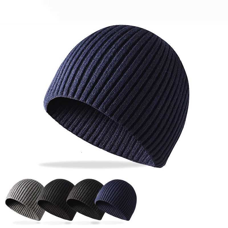 CAMOLAND New Winter Hat Men Solid Color Knitted Beanies Hat Warm Cforab Hat Outdoor Casual Skl Soft Bonnet HatsW251023