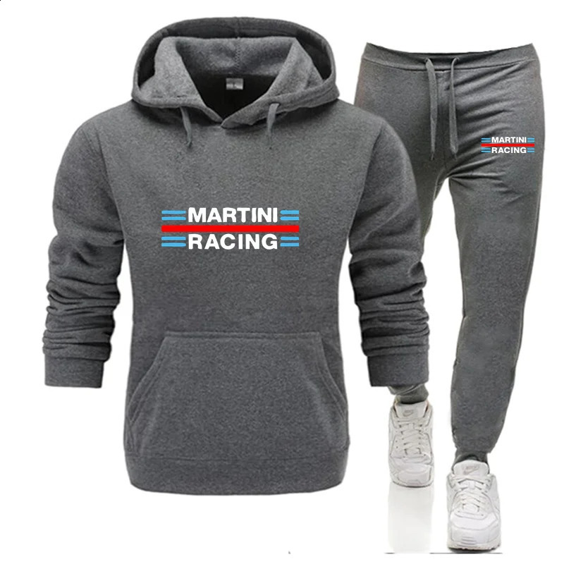 Martini Racing Hoodie Suit Mens Fashion Pants Casual Jogging Sports Wear Sweatshirt Autumn Winter 251023
