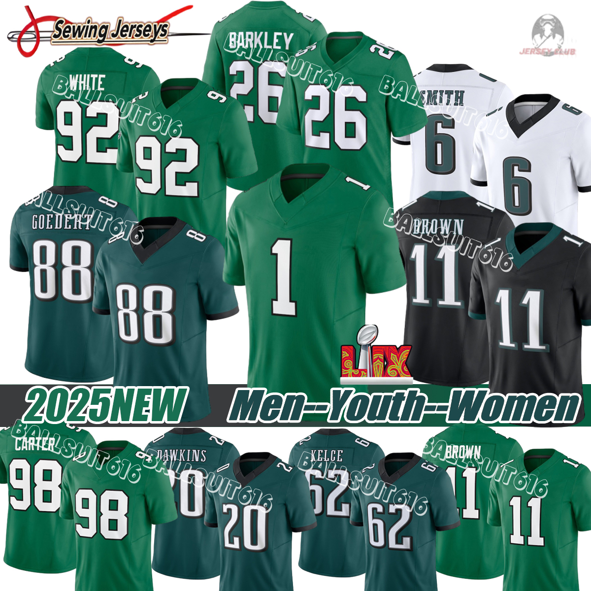 Philadelphiacity eaglesjersey 26 Saquon Barkley Jason Kelce Jalen Hurts AJ Brown DeVonta Smith Cooper DeJean Football Jerseys