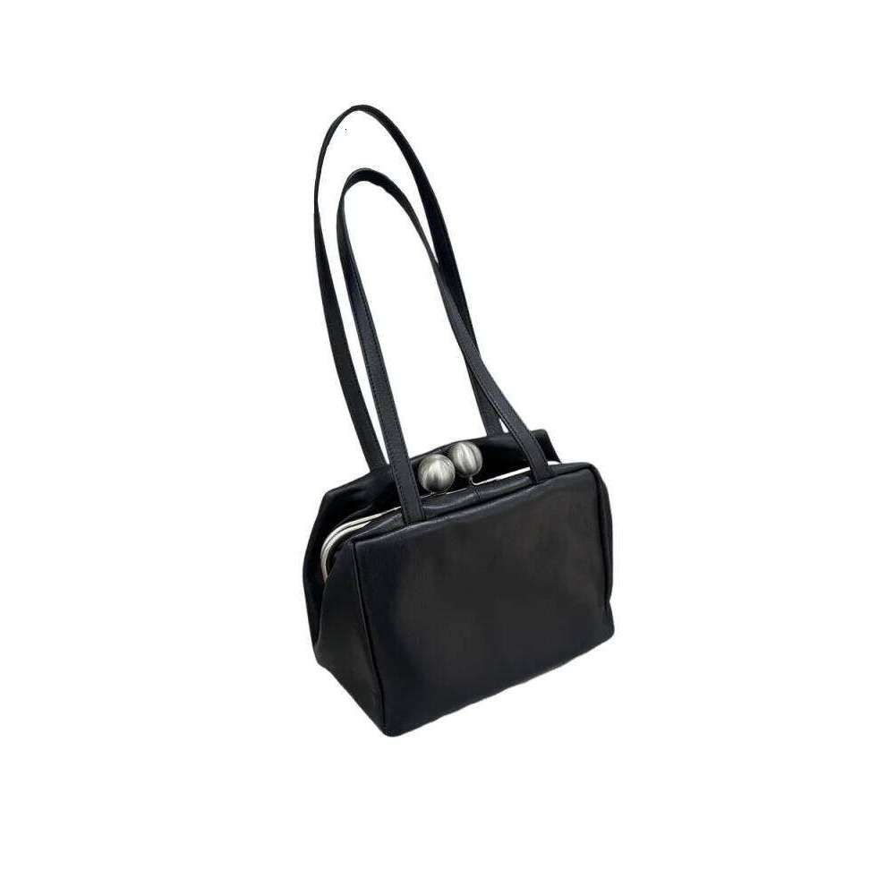 Leather Clip Women's Commuter oulder Boston Bowling Bag Soft Briti Sle Casual Pure Color Spring 2025 New